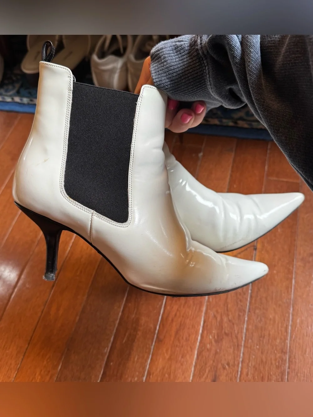 Anine Bing White Pointed-Toe Stevie Ankle Boots